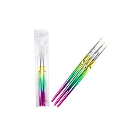Set pinceles arcoiris 3pz