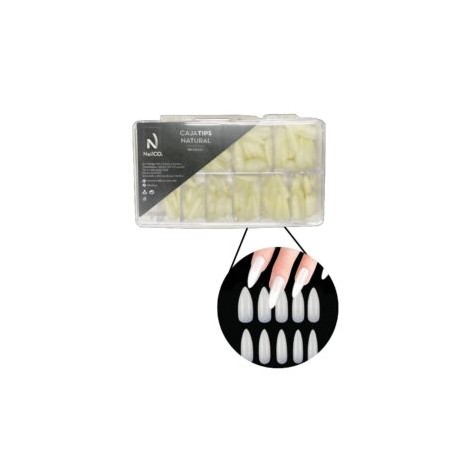 Caja de tips Almendrado Stiletto 500 piezas