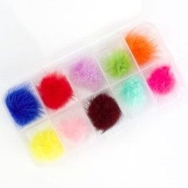 Contenedor con pompones 10 piezas